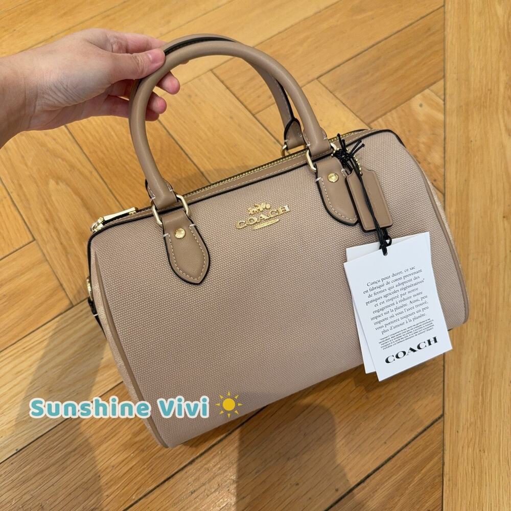 NWT COACH Rowan Satchel Bag Color Block Dark Natural Multi CAK58